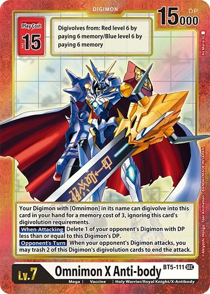 Omnimon X Anti-body Card Front