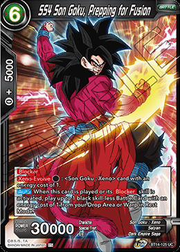 SS4 Son Goku, Prepping for Fusion Card Front