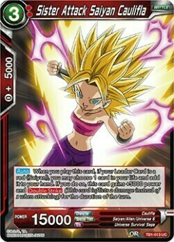 Sister Attack Saiyan Caulifla Card Front