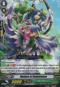 Maiden of Delphinium Card Front