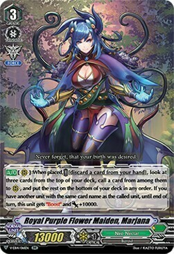 Royal Purple Flower Maiden, Marjana Card Front