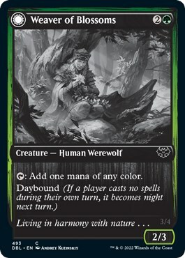 Weaver of Blossoms // Blossom-Clad Werewolf Card Front