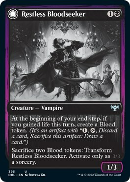 Restless Bloodseeker // Bloodsoaked Reveler Card Front