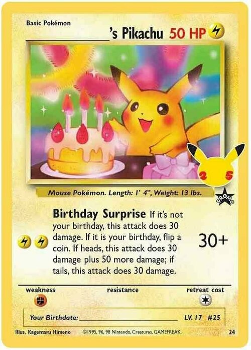 _____'s Pikachu Card Front