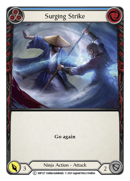 Surging Strike - Blue Card Front