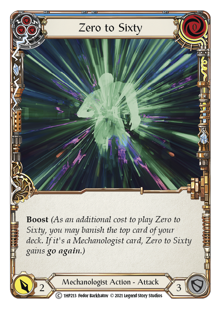 Zero to Sixty - Blue Card Front