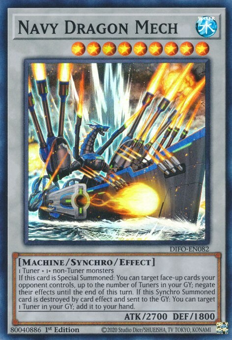 Navy Dragon Mech Card Front