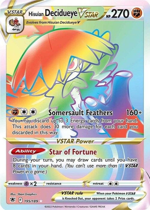 Hisuian Decidueye VSTAR Card Front