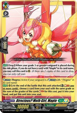 Atrocious? Moth Girl, Maple Card Front