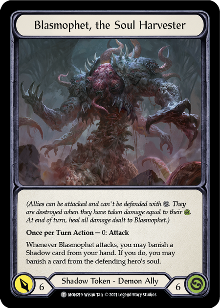 Blasmophet, the Soul Harvester // Ursur, the Soul Reaper Card Front