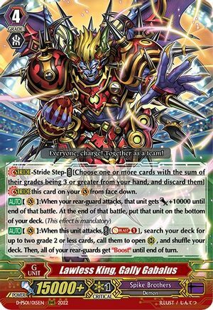 Lawless King, Gally Gabalus Card Front