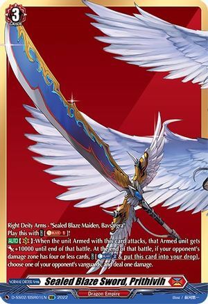 Sealed Blaze Sword, Prithivih Card Front