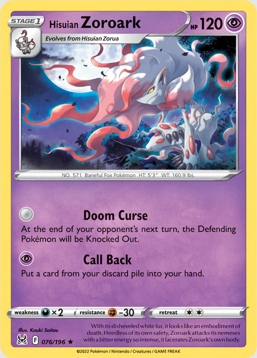 Hisuian Zoroark Card Front