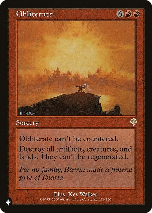 Obliterate Card Front