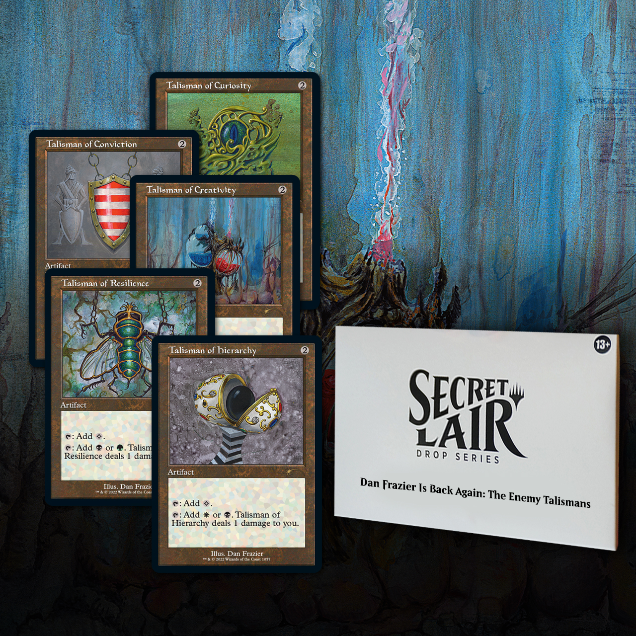 Secret Lair Drop Series: August Superdrop 2022: Dan Frazier Is Back Again: The Enemy Talismans