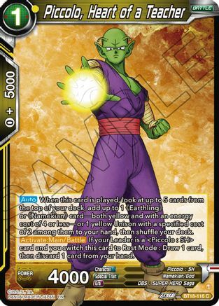 Piccolo, Heart of a Teacher Card Front