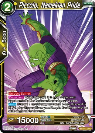 Piccolo, Namekian Pride Card Front