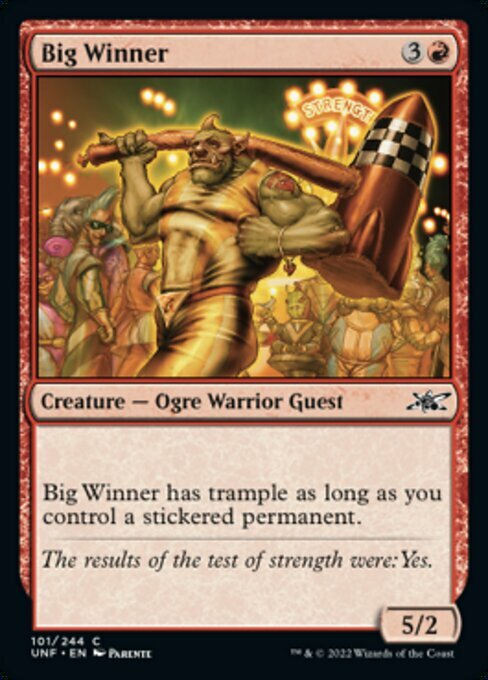 Big Winner Card Front