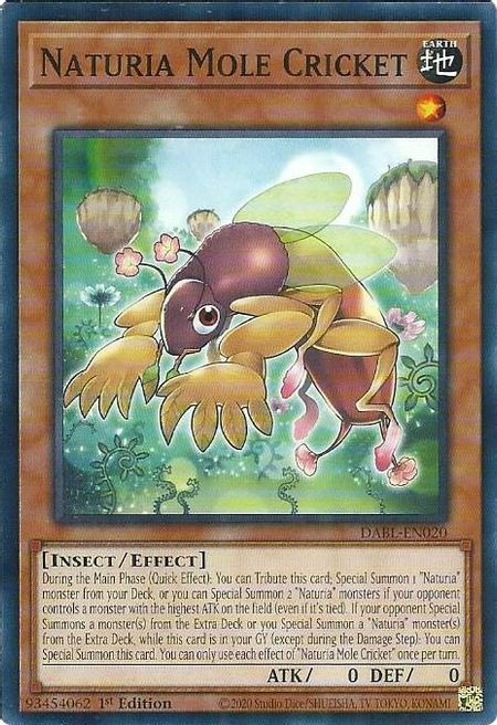 Naturia Mole Cricket Card Front