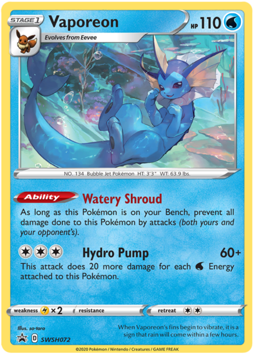 Vaporeon Card Front