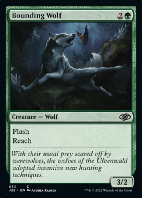 Bounding Wolf Card Front