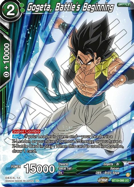 Gogeta, Battle's Beginning Card Front