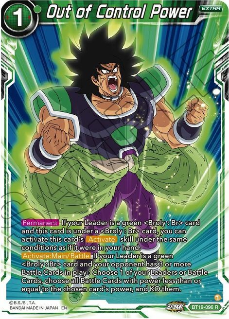 Out of Control Power Card Front