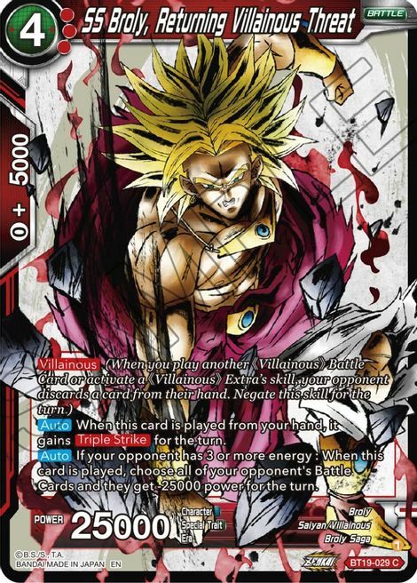 SS Broly, Returning Villainous Threat Card Front