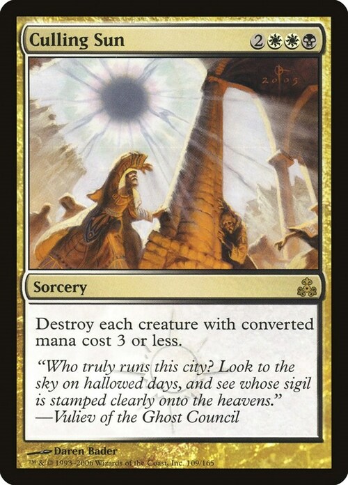 Culling Sun Card Front