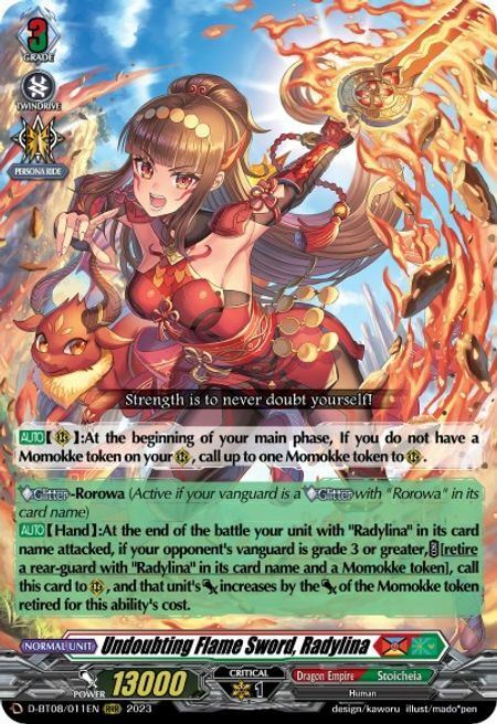 Undoubting Flame Sword, Radylina Card Front