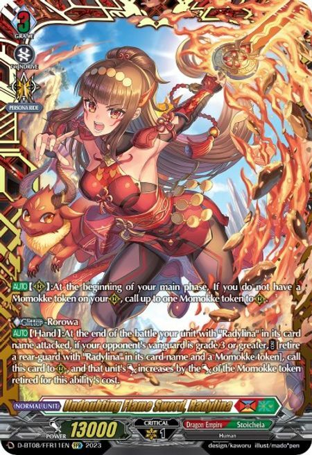 Undoubting Flame Sword, Radylina Card Front