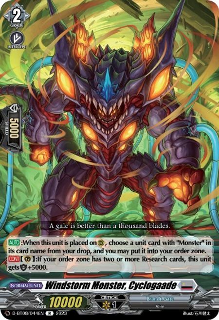 Windstorm Monster, Cyclogaade Card Front