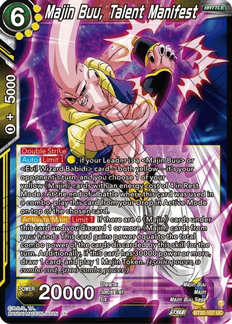 Majin Buu, Talent Manifest Card Front