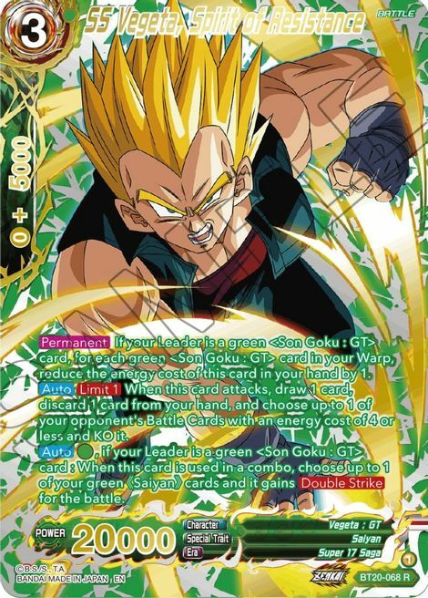 SS Vegeta, Spirit of Resistance Card Front