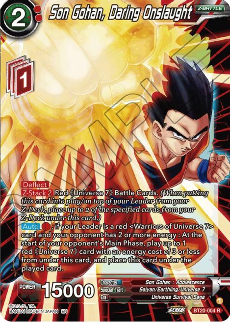 Son Gohan, Daring Onslaught Card Front