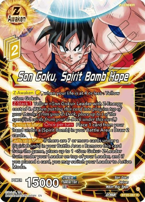 Son Goku, Spirit Bomb Hope Card Front