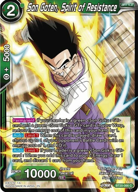 Son Goten, Spirit of Resistance Card Front