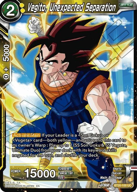 Vegito, Unexpected Separation Card Front