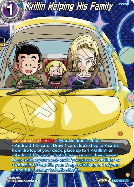 Krillin Helping His Family Card Front