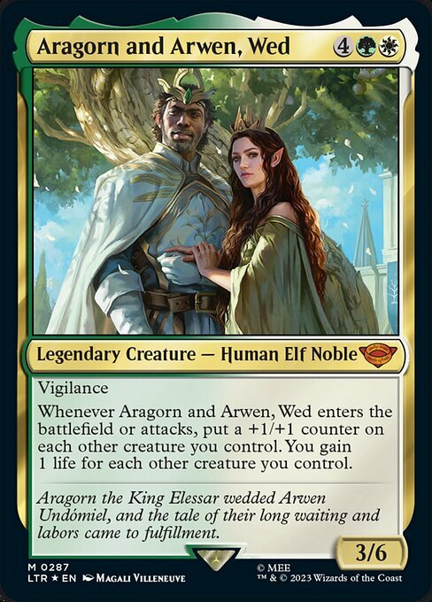 Aragorn and Arwen, Wed Card Front