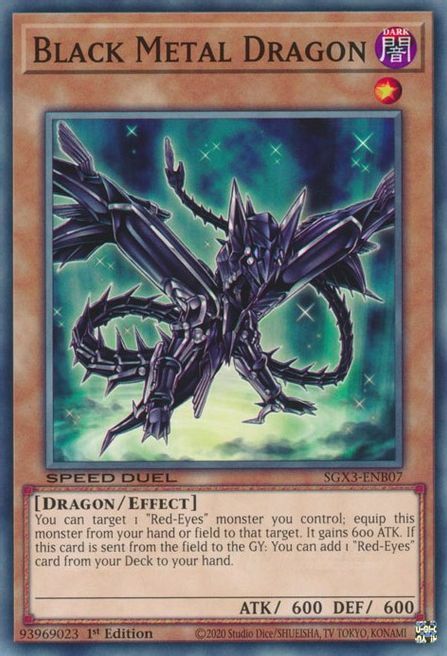 Black Metal Dragon Card Front