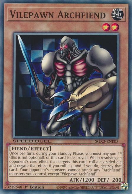 Vilepawn Archfiend Card Front