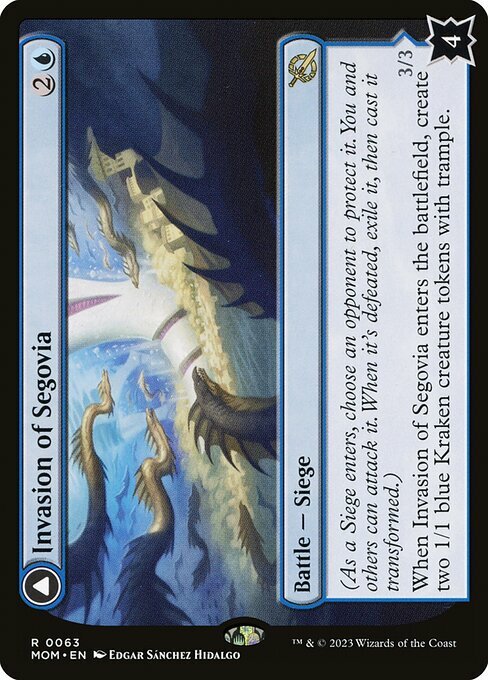 Invasion of Segovia // Caetus, Sea Tyrant of Segovia Card Front