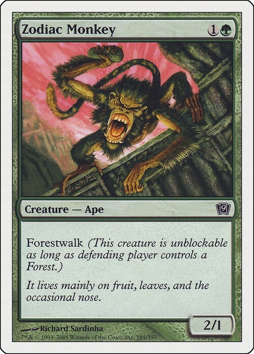 Zodiac Monkey Card Front