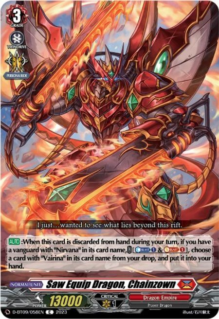 Saw Equip Dragon, Chainzown Card Front