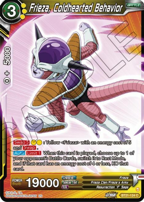 Frieza, Coldhearted Behavior Card Front