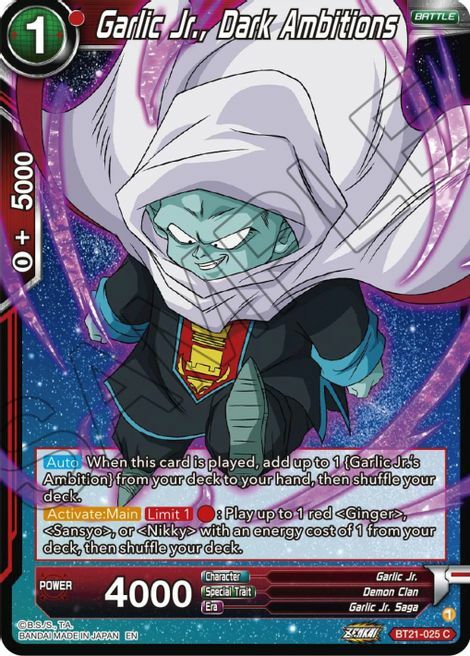 Garlic Jr., Dark Ambitions Card Front