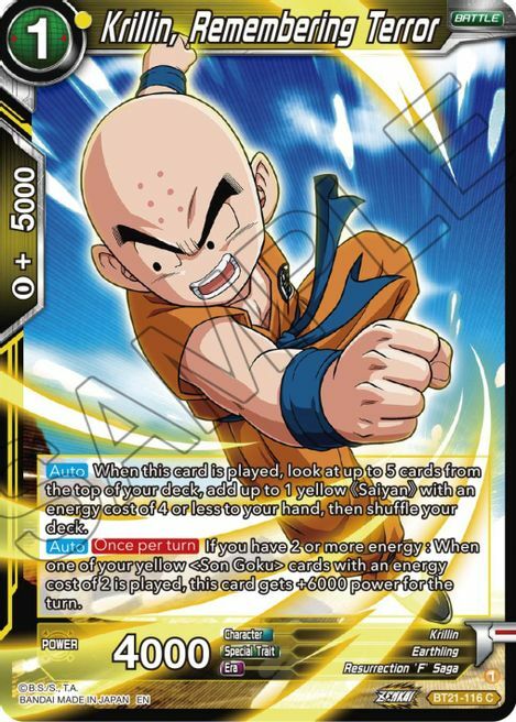 Krillin, Remembering Terror Card Front