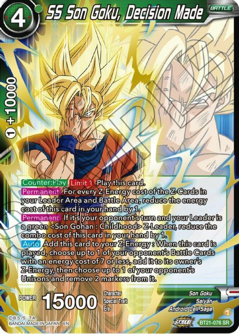 SS Son Goku, Decision Made Card Front