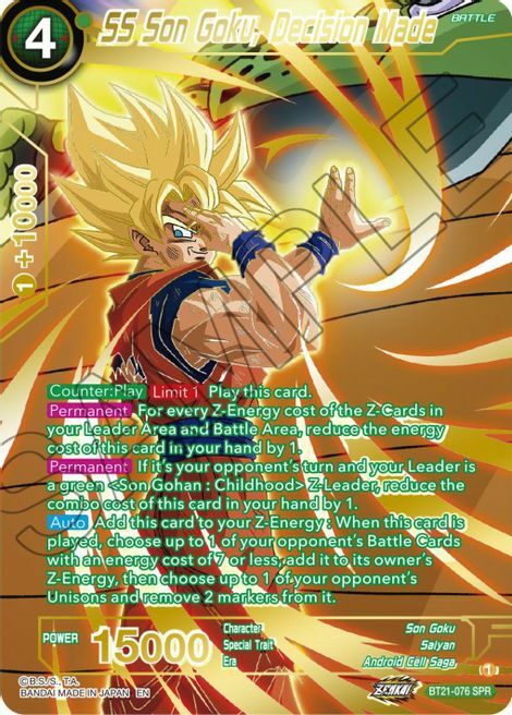 SS Son Goku, Decision Made Card Front